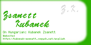 zsanett kubanek business card
